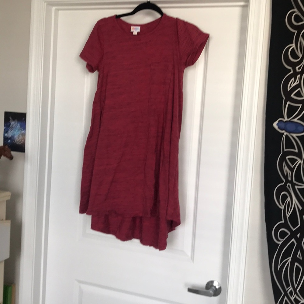 Lularoe red long shirt
